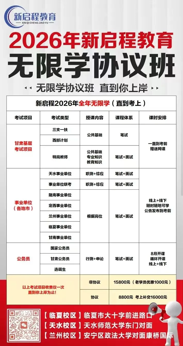 【领取真题】2026年临夏事业单位备考!一起进群蹲公告!-第5张图片-四季读书网 【领取真题】2026年临夏事业单位备考!一起进群蹲公告!-第5张图片-四季读书网