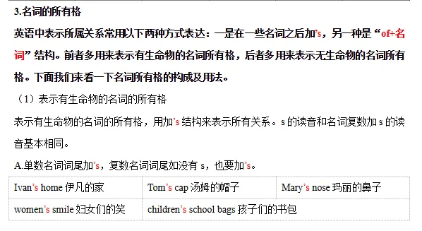 26版中考语法24讲----名词-第17张图片-四季读书网 26版中考语法24讲----名词-第17张图片-四季读书网