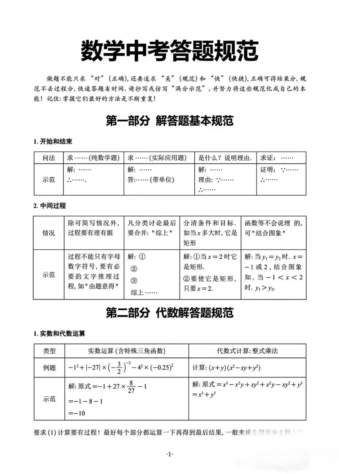 中考倒计时,答题格式分享,掌握了能提分!-第1张图片-四季读书网