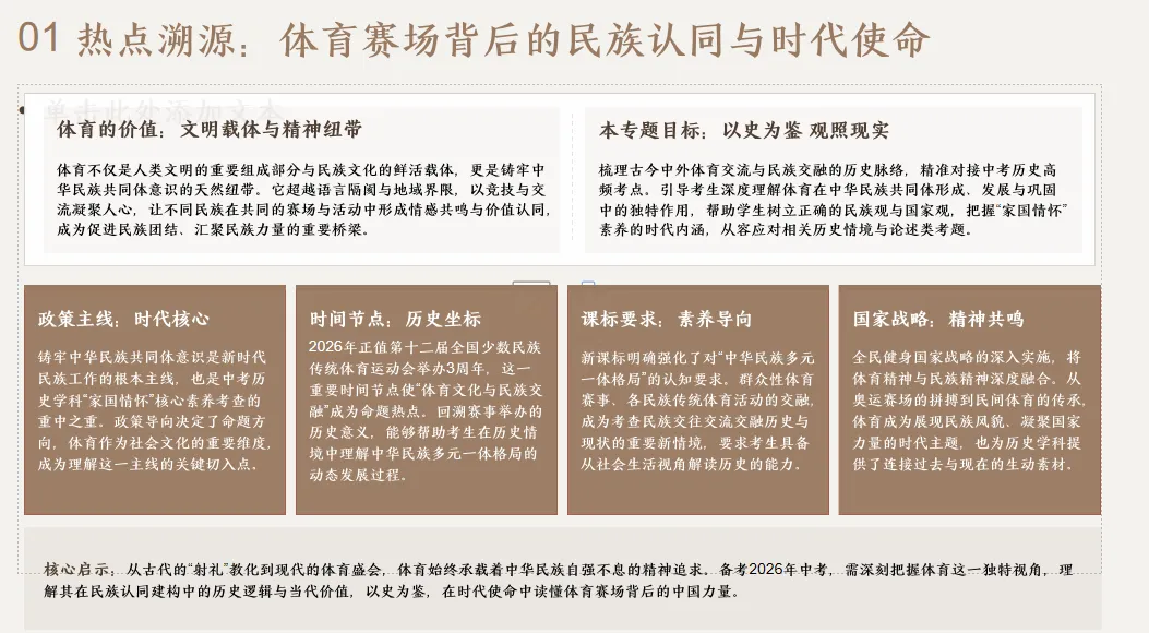 2026年中考历史热点专题十四:从群众性体育赛事火爆看铸牢中华民族共同体-第4张图片-四季读书网