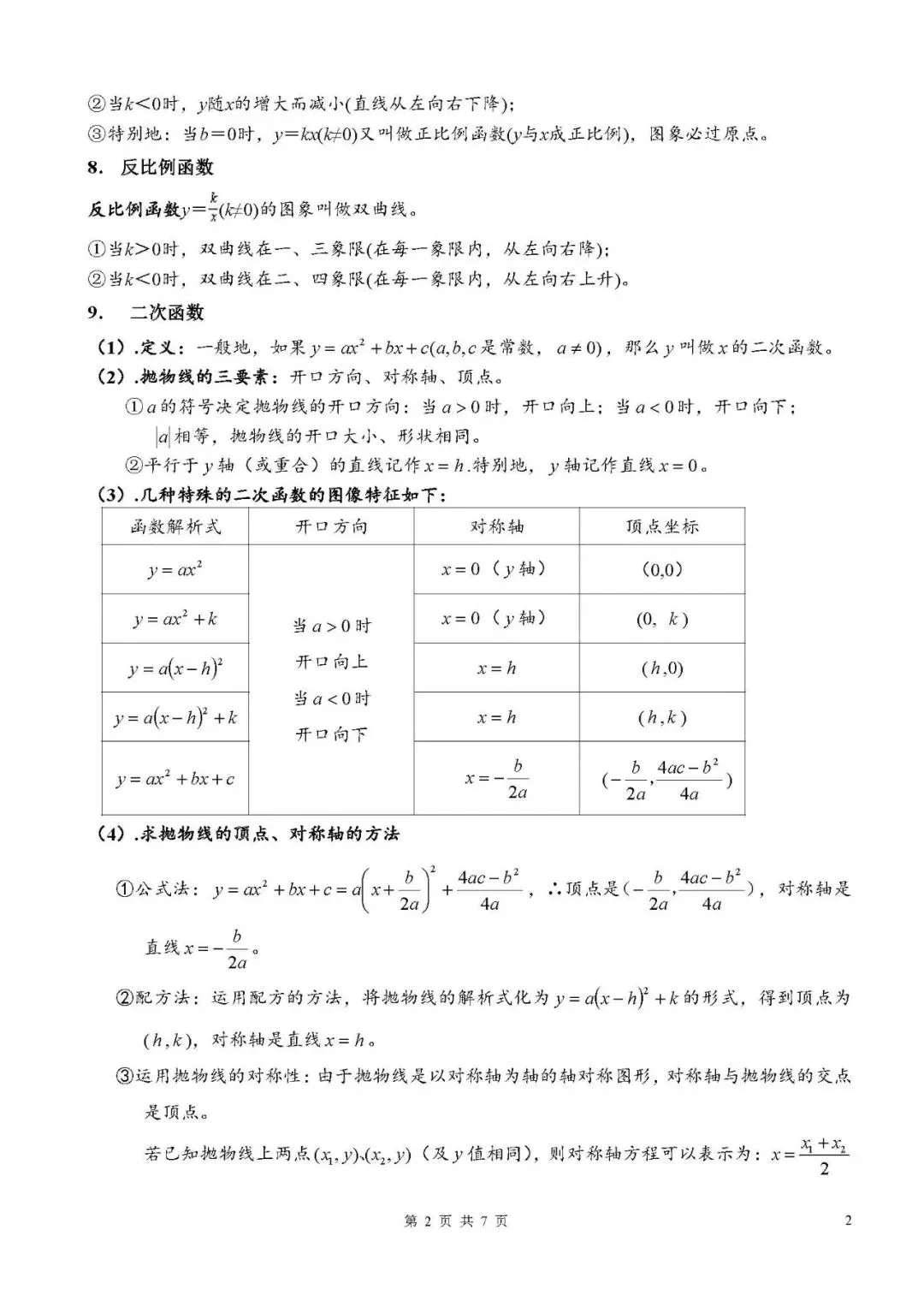 中考数学常用公式汇总-第2张图片-四季读书网