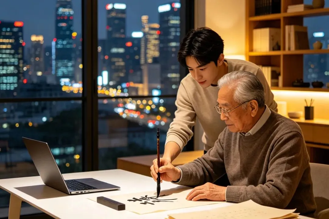 中考满分作文|《我们的故事,不止一个》逐段解析,一本旧字帖写满十年亲情与传承-第4张图片-四季读书网