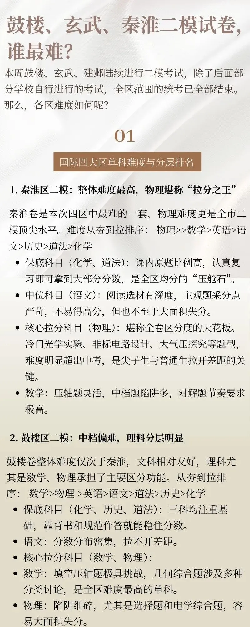 鼓楼、玄武、秦淮二模试卷对比谁最难?快来看看你家孩子在哪个梯队吧!-第1张图片-四季读书网