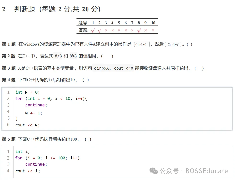 GESP:2024年12月 C++一级 真题及解析-第13张图片-四季读书网 GESP:2024年12月 C++一级 真题及解析-第13张图片-四季读书网