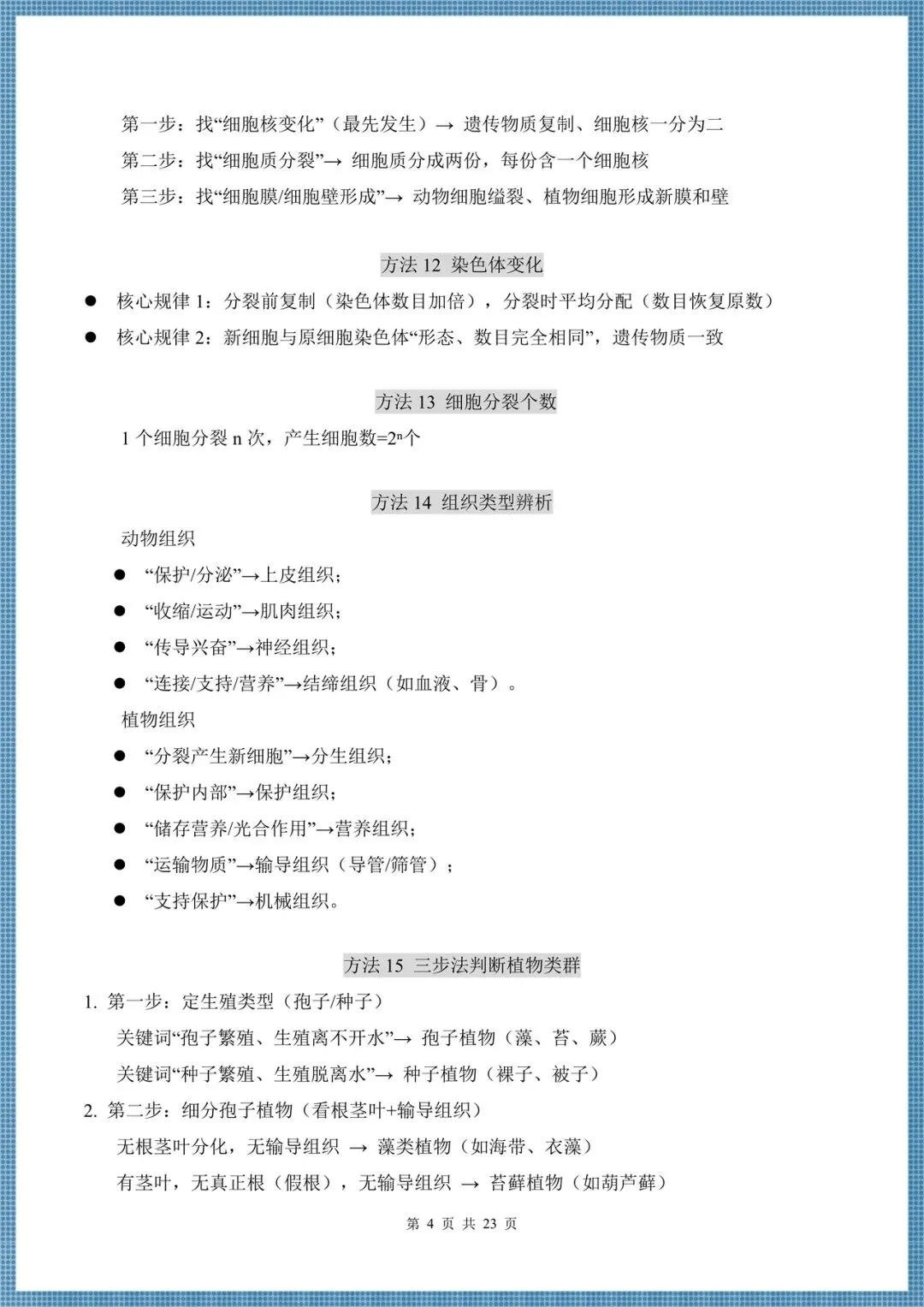 生地会考|2026中考生物必会方法汇总(86大方法)考前务必掌握,电子版可打印!-第4张图片-四季读书网