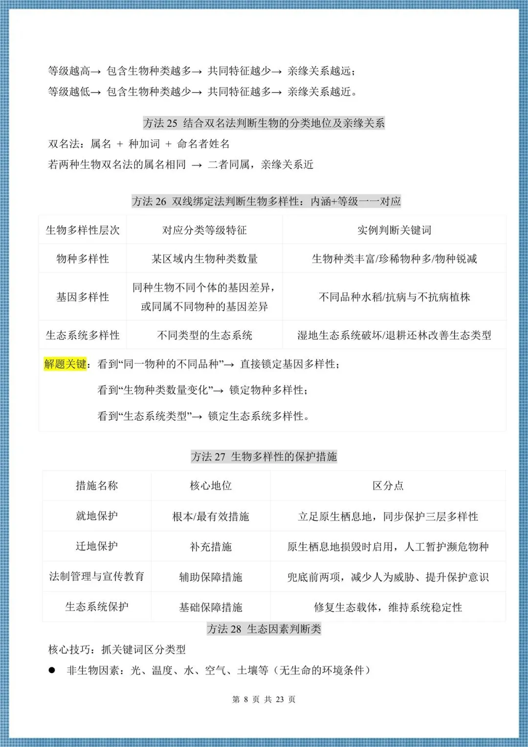 生地会考|2026中考生物必会方法汇总(86大方法)考前务必掌握,电子版可打印!-第8张图片-四季读书网