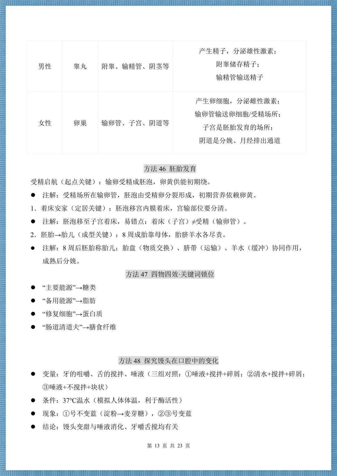 生地会考|2026中考生物必会方法汇总(86大方法)考前务必掌握,电子版可打印!-第13张图片-四季读书网