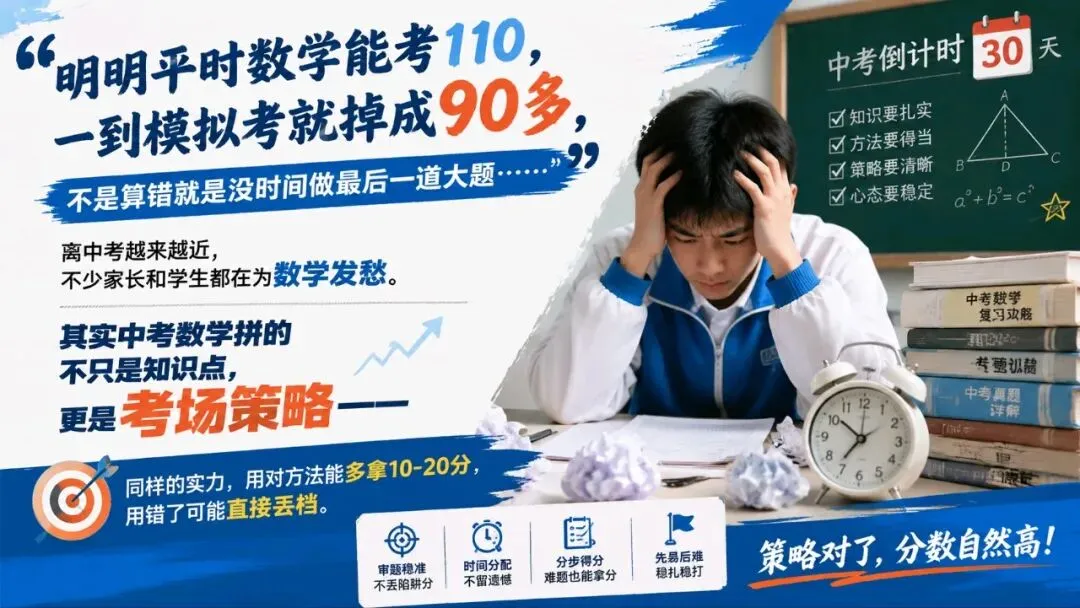 中考数学:从浏览全卷到分段得分,4步走稳赢-第1张图片-四季读书网 中考数学:从浏览全卷到分段得分,4步走稳赢-第1张图片-四季读书网