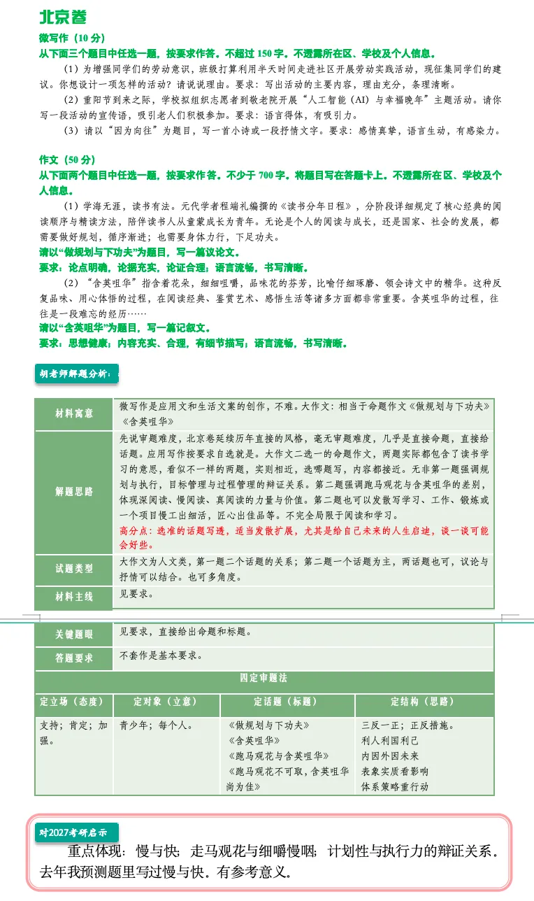 ◆ 人人命中人人会写2026高考作文真题考研写作老师专业解读上新【含对2026管综/396经综写作的参考意义】-第11张图片-四季读书网