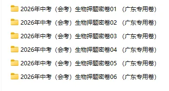 2026年中考(会考)地理、生物押题密卷(广东专用卷)共12卷-第4张图片-四季读书网