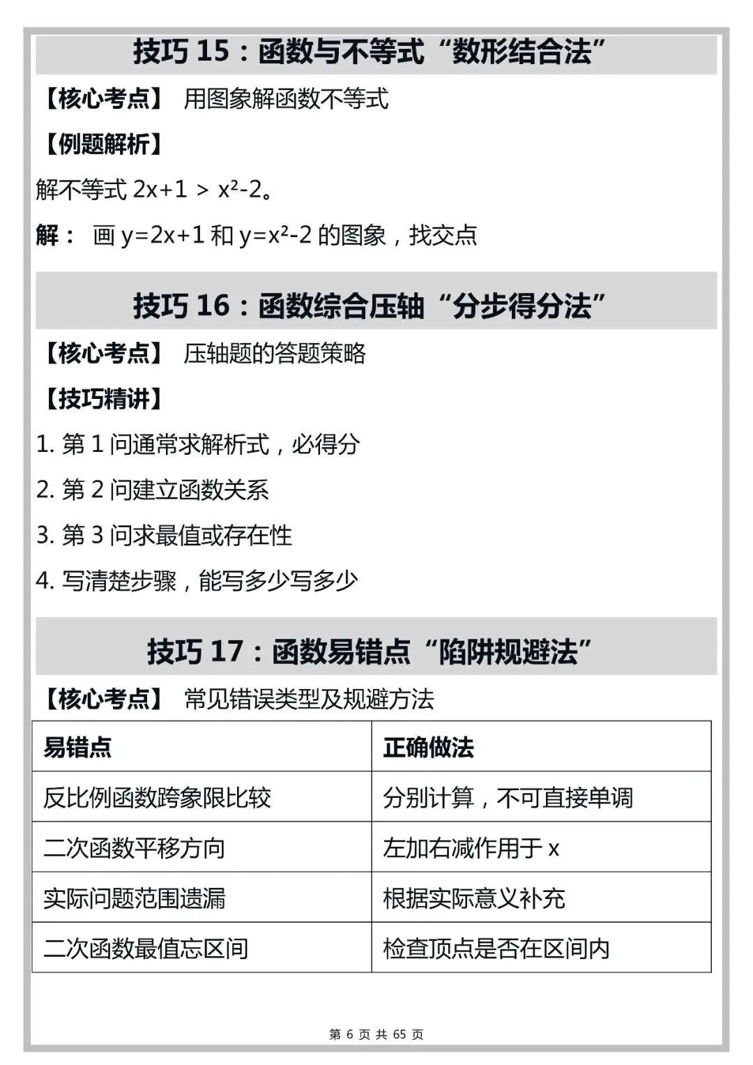 中考数学100个函数解题技巧,打印出来早晚背一遍!-第6张图片-四季读书网