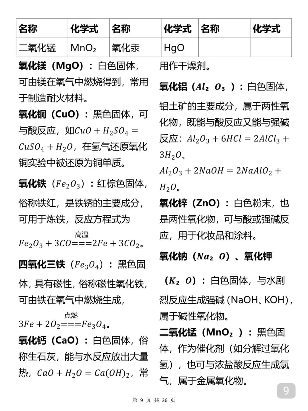 中考化学考前必备知识点笔记-第9张图片-四季读书网