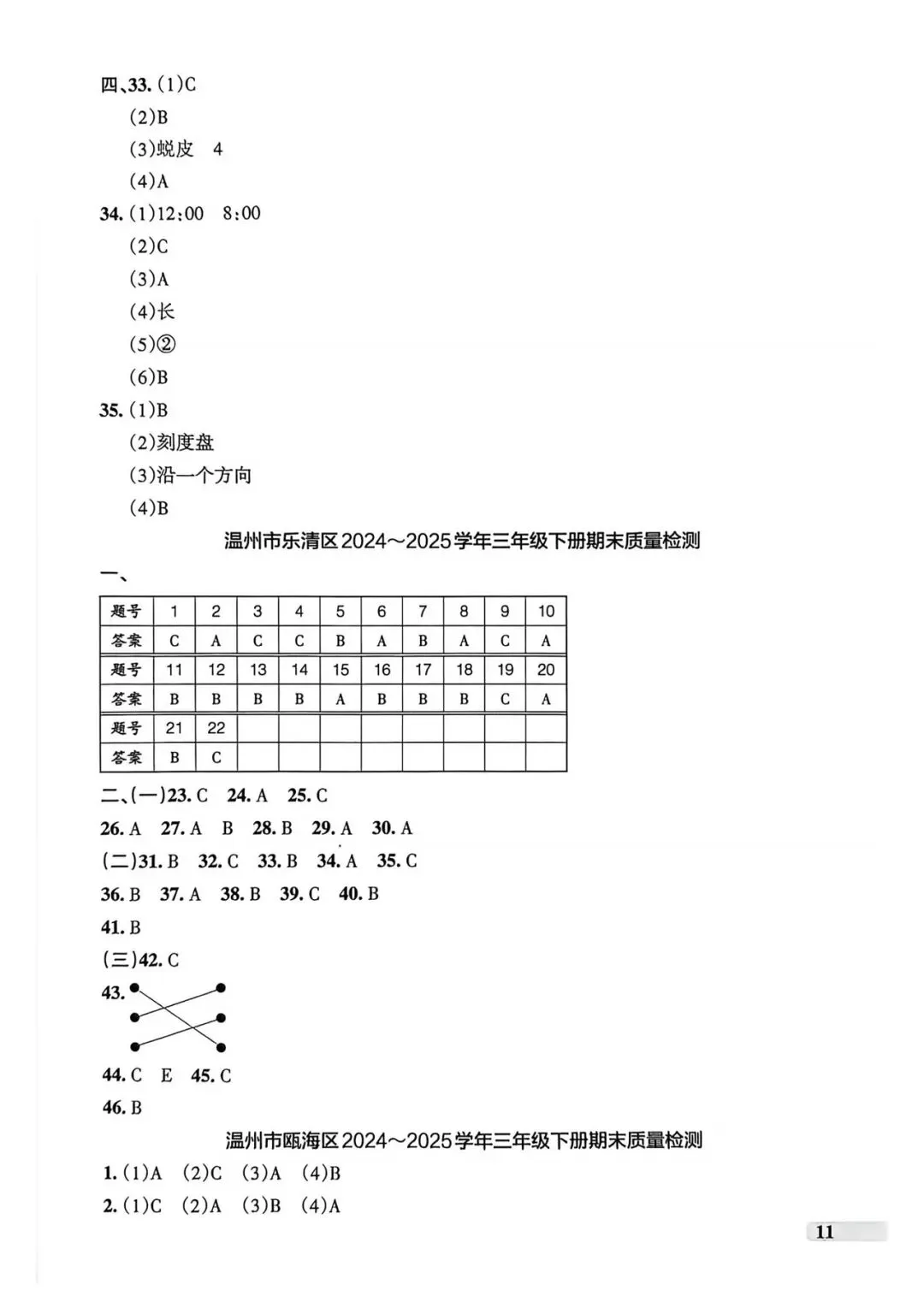 26春新教科版|三下科学《期末真题卷》5套PDF-第12张图片-四季读书网