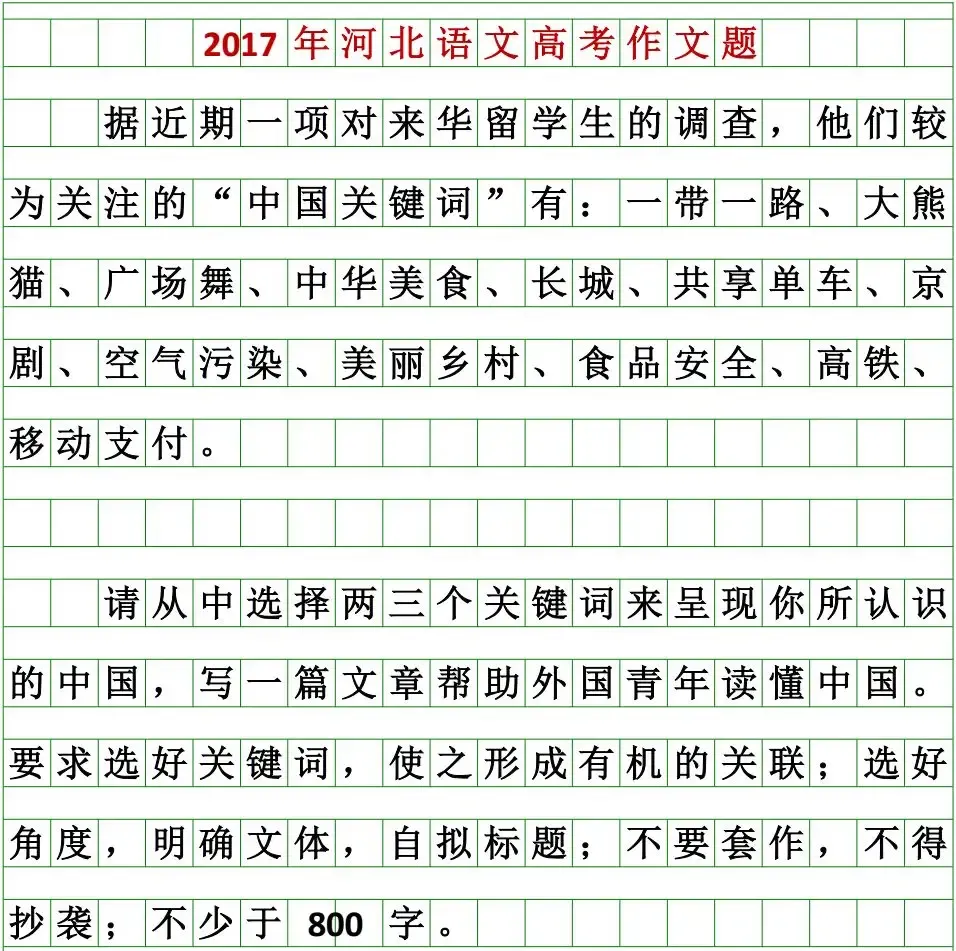 2026 河北高考作文题出炉!附历年真题汇总-第8张图片-四季读书网