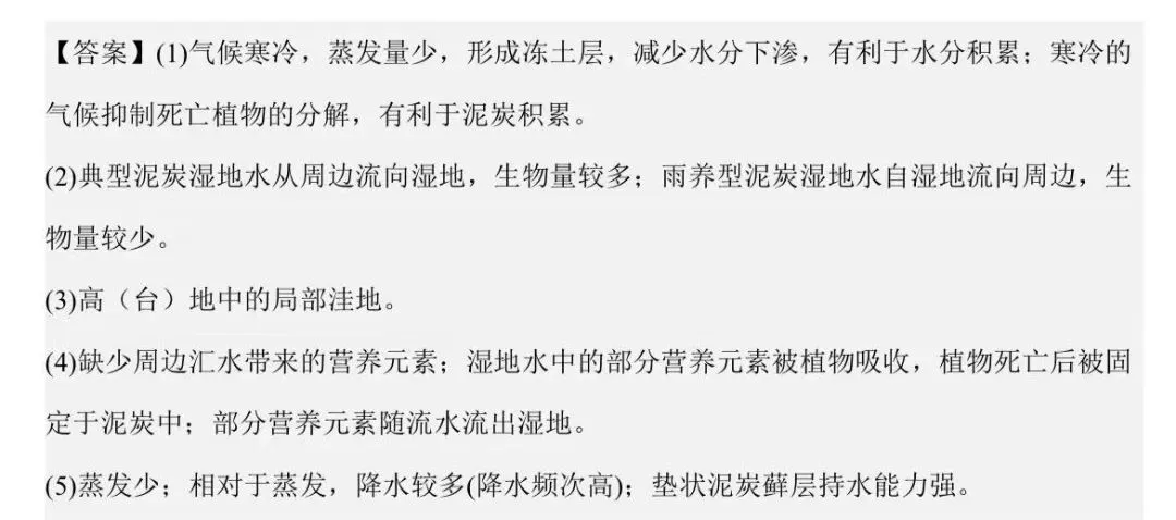 真题解析|2024年全国新课标卷雨养型泥炭湿地-第3张图片-四季读书网
