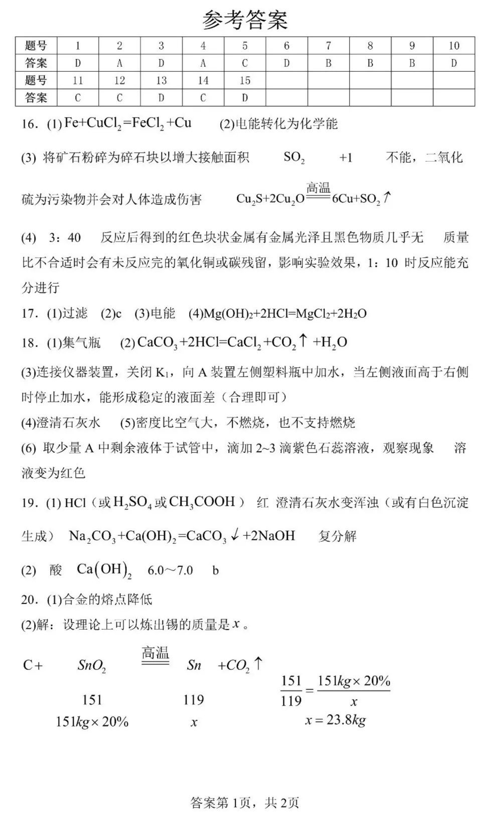 2026年山东省中考化学模拟卷(含答案)-第10张图片-四季读书网