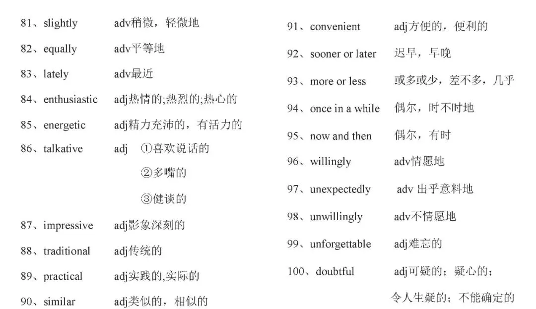 中考英语完形填空高频单词-第5张图片-四季读书网 中考英语完形填空高频单词-第5张图片-四季读书网