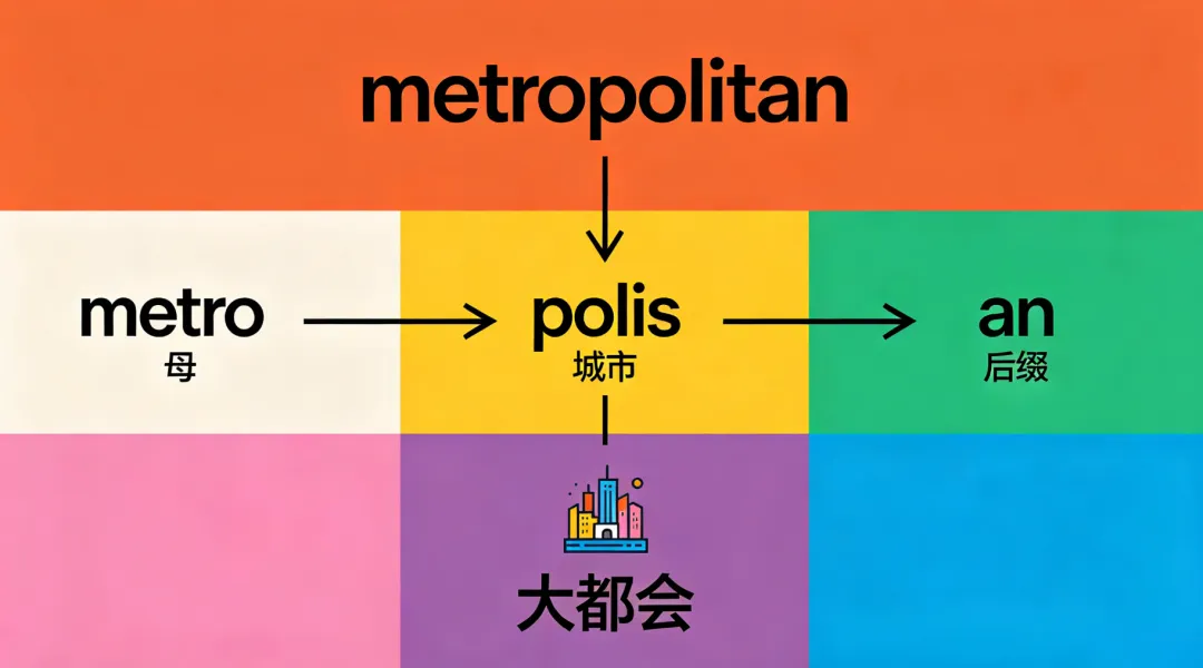 真题常客 metropolitan 精讲,搞定词根少背一半词-第3张图片-四季读书网