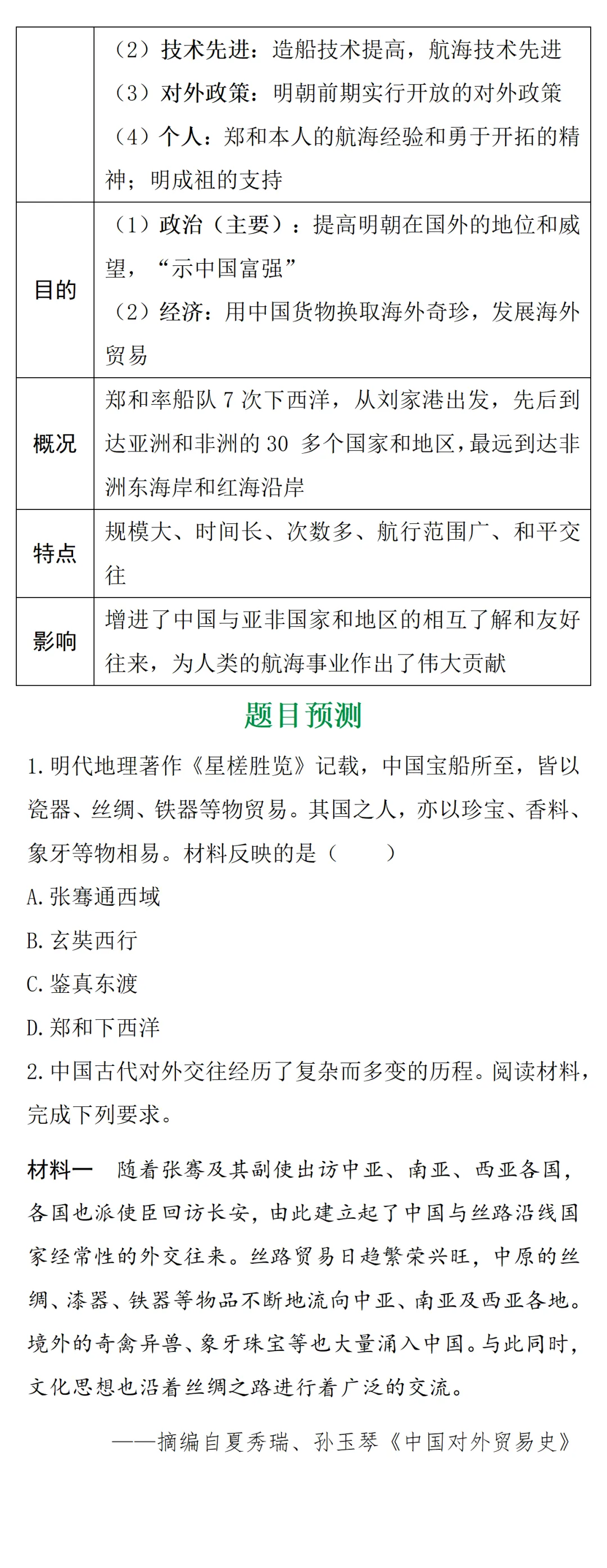 中考知识点合集丨历史必考预测(第二期)-第7张图片-四季读书网