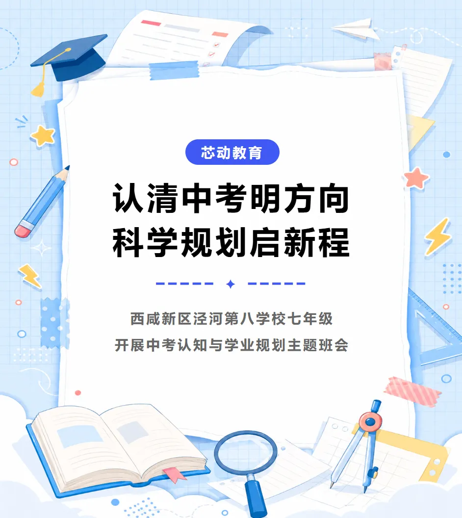 【芯动·德育】认清中考明方向 科学规划启新程——西咸新区泾河第八学校七年级开展认知与学业规划主题班会-第1张图片-四季读书网