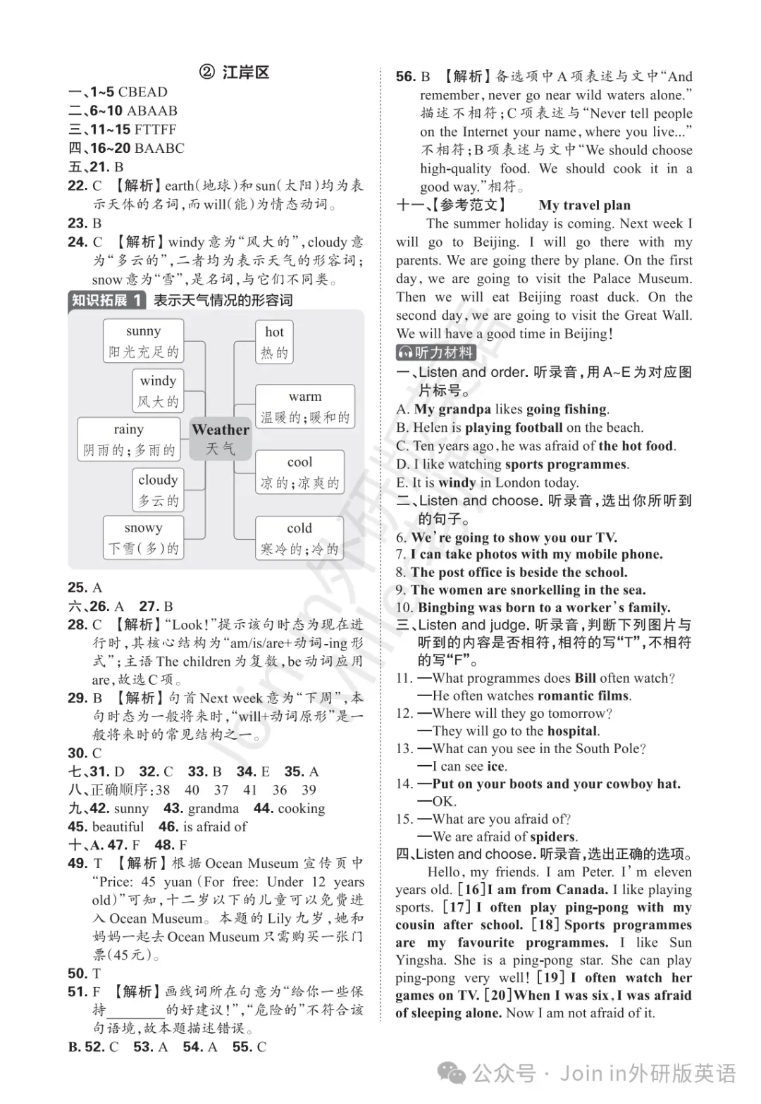 五下江岸区真题试卷分享(带听力音频+试卷答案)-第7张图片-四季读书网 五下江岸区真题试卷分享(带听力音频+试卷答案)-第7张图片-四季读书网