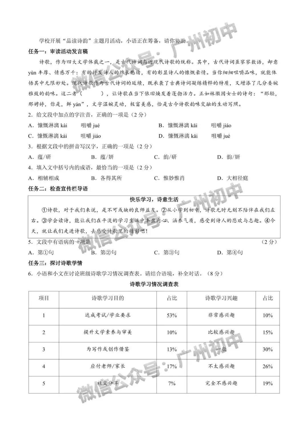 2026年增城区中考二模语文/数学/英语/物理/化学试题及部分参考答案出炉!(附电子版下载)-第4张图片-四季读书网 2026年增城区中考二模语文/数学/英语/物理/化学试题及部分参考答案出炉!(附电子版下载)-第4张图片-四季读书网