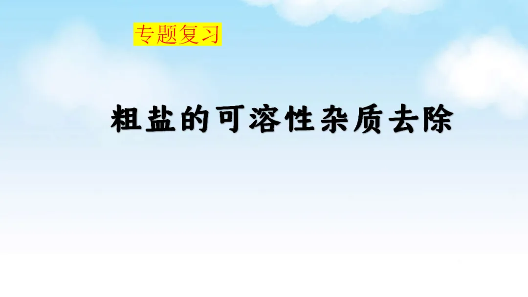 E78 二轮专题复习 决胜中考2026 优质课资源包 初中化学《专题复习---粗盐的可溶性杂质去除--除杂》课件PPT+教学设计Word-第2张图片-四季读书网