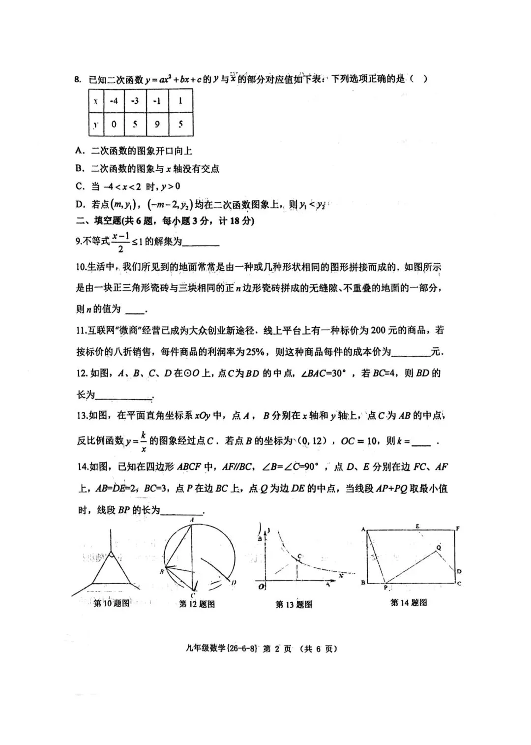 @2026年工大附中8模试卷(原卷版)-第3张图片-四季读书网