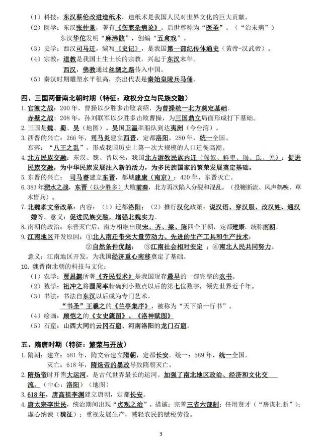 历史中考高频考点整理-第3张图片-四季读书网