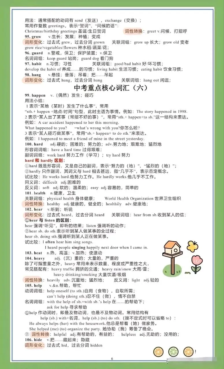 中考英语稳提分!这份核心词汇清单,背完完形阅读直接开挂-第5张图片-四季读书网 中考英语稳提分!这份核心词汇清单,背完完形阅读直接开挂-第5张图片-四季读书网