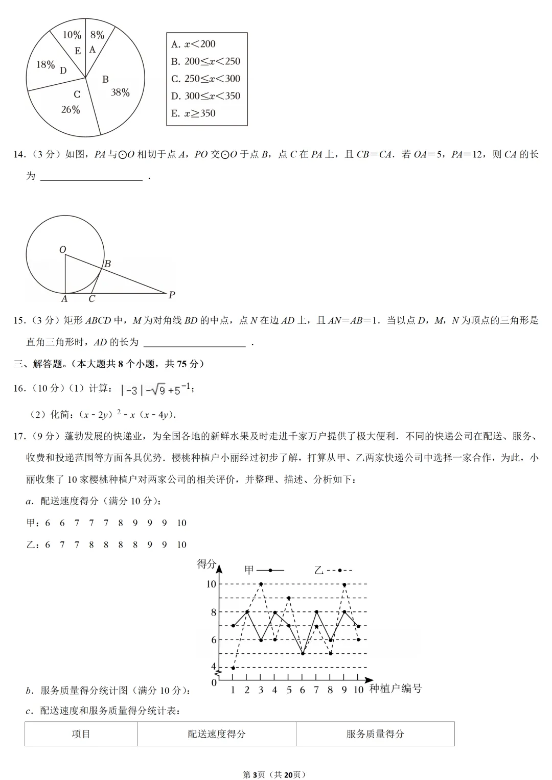 2023年河南省中考数学试卷-第3张图片-四季读书网 2023年河南省中考数学试卷-第3张图片-四季读书网