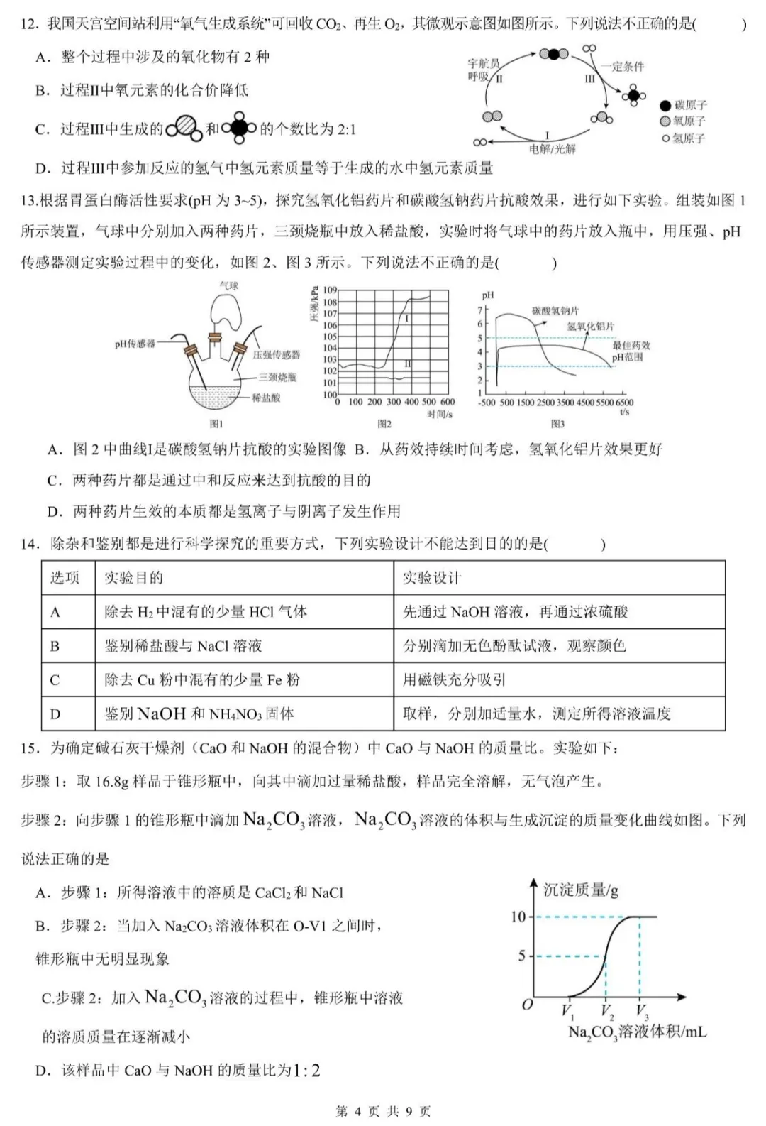 中考速递 | 2026年学业水平检测化学押题卷4-第6张图片-四季读书网 中考速递 | 2026年学业水平检测化学押题卷4-第6张图片-四季读书网