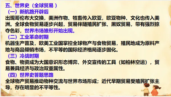 中考历史·专项突破【饮食文化、物产流通与全球贸易】-第16张图片-四季读书网