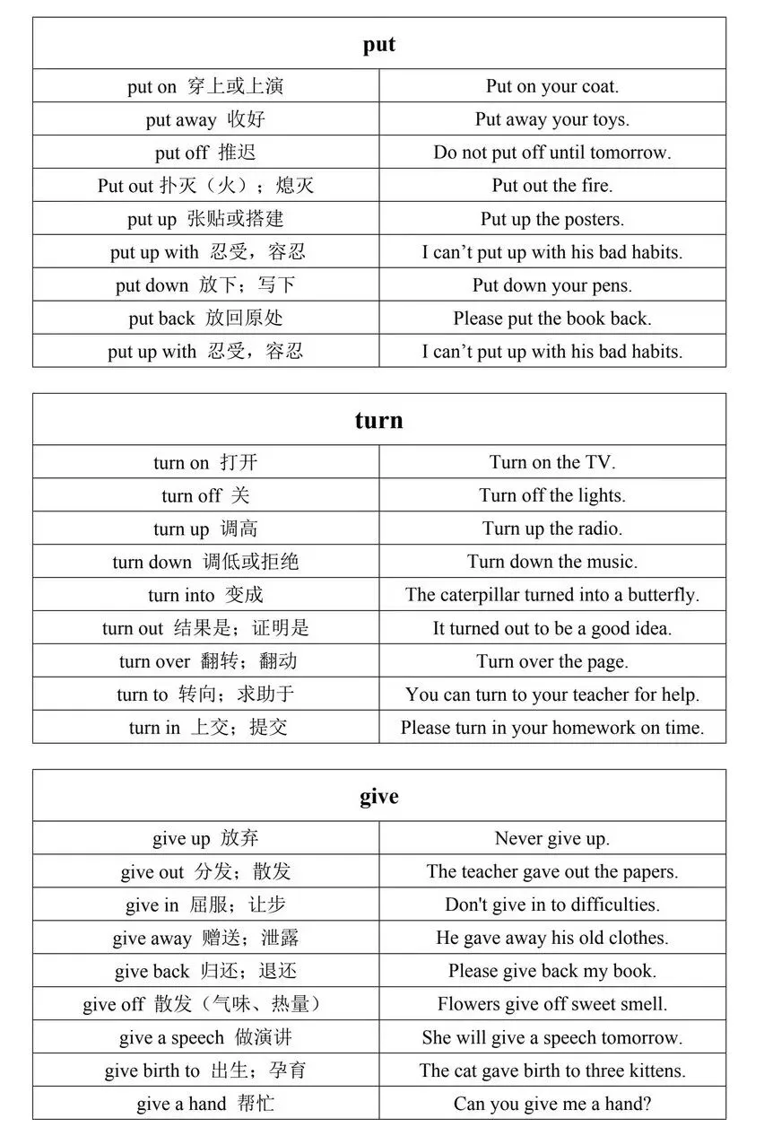 中考英语提分必备!常考短语大全汇总-第2张图片-四季读书网 中考英语提分必备!常考短语大全汇总-第2张图片-四季读书网