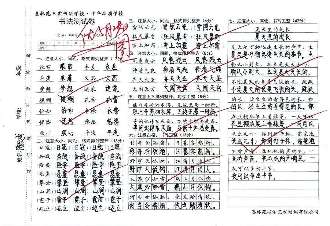王震书法试卷书写总结与建议-第5张图片-四季读书网 王震书法试卷书写总结与建议-第5张图片-四季读书网
