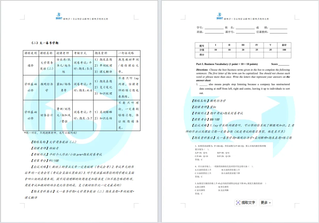 限时领取!贸大春季学期期末真题+复习攻略(大一至大三全囊括)-第4张图片-四季读书网