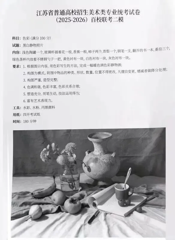 近三年江苏省美术统考及省内模考真题合集-第48张图片-四季读书网