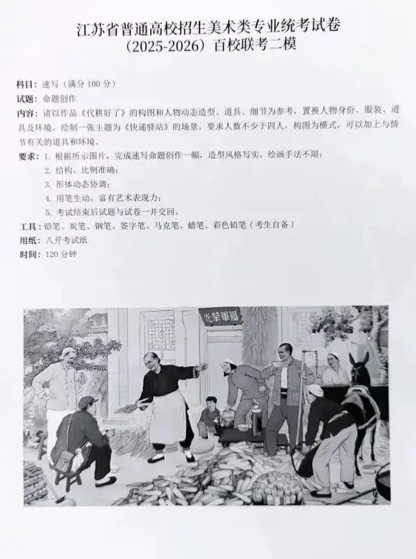 近三年江苏省美术统考及省内模考真题合集-第51张图片-四季读书网