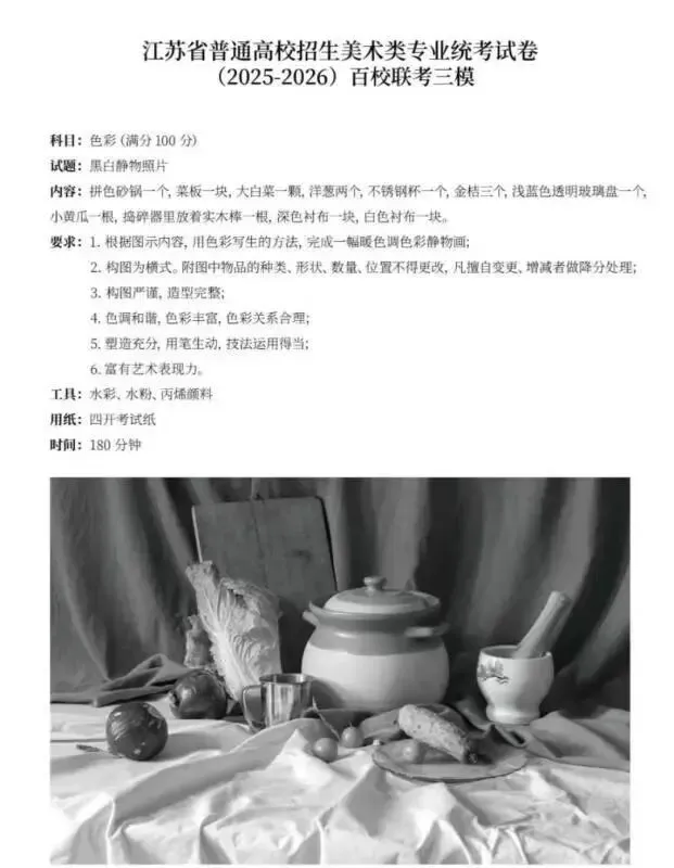 近三年江苏省美术统考及省内模考真题合集-第58张图片-四季读书网