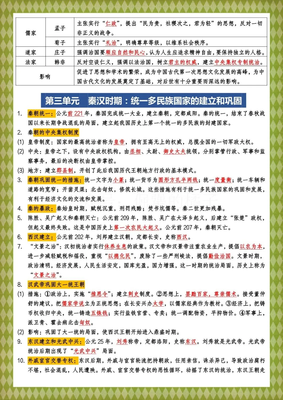 2026 春人教版中考历史知识点总结(背诵版+默写版)(电子版可打印)-第19张图片-四季读书网 2026 春人教版中考历史知识点总结(背诵版+默写版)(电子版可打印)-第19张图片-四季读书网