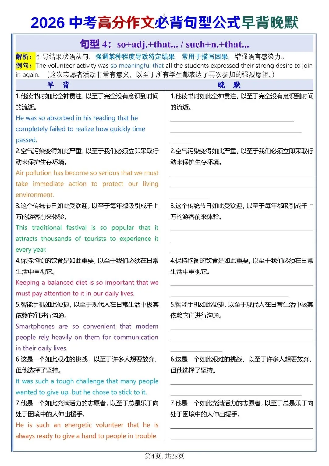 中考英语高分作文必背句型公式-第6张图片-四季读书网