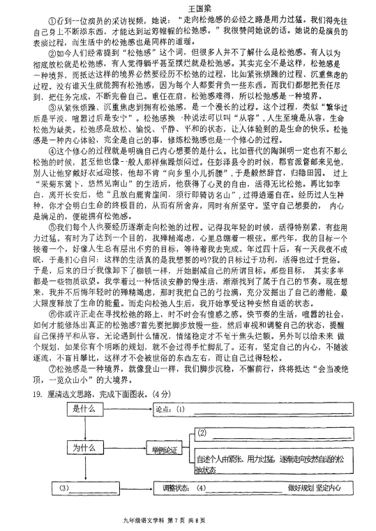 2026年6月锦州实验九年语文四模试卷-第7张图片-四季读书网
