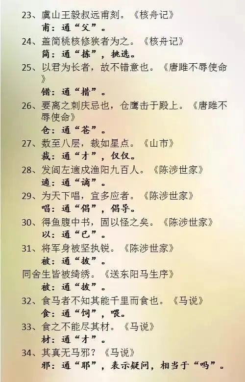 中考文言必备:通假字+词类活用高频考点汇总-第3张图片-四季读书网