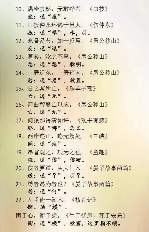 中考文言必备:通假字+词类活用高频考点汇总-第4张图片-四季读书网