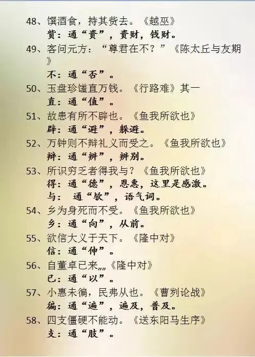 中考文言必备:通假字+词类活用高频考点汇总-第6张图片-四季读书网