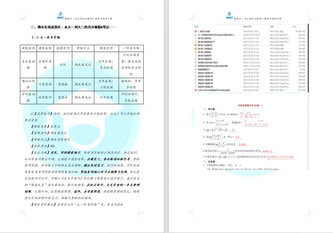 限时领取!山大春季学期期末真题+复习攻略(大一至大三全囊括)-第6张图片-四季读书网