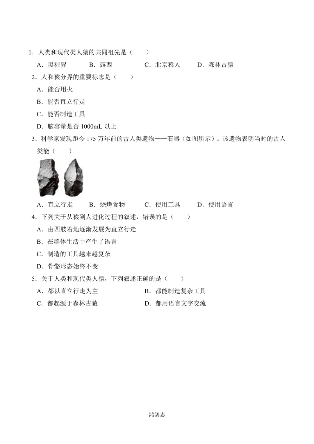 中考专项生物 考点清单17 生命起源和生物进化-第15张图片-四季读书网 中考专项生物 考点清单17 生命起源和生物进化-第15张图片-四季读书网