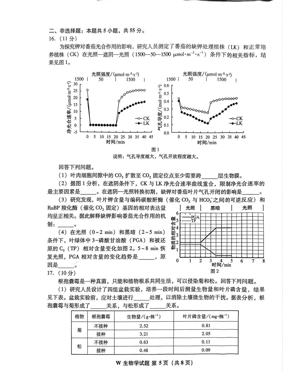 2026年安徽省高考试卷(生物学)-第5张图片-四季读书网