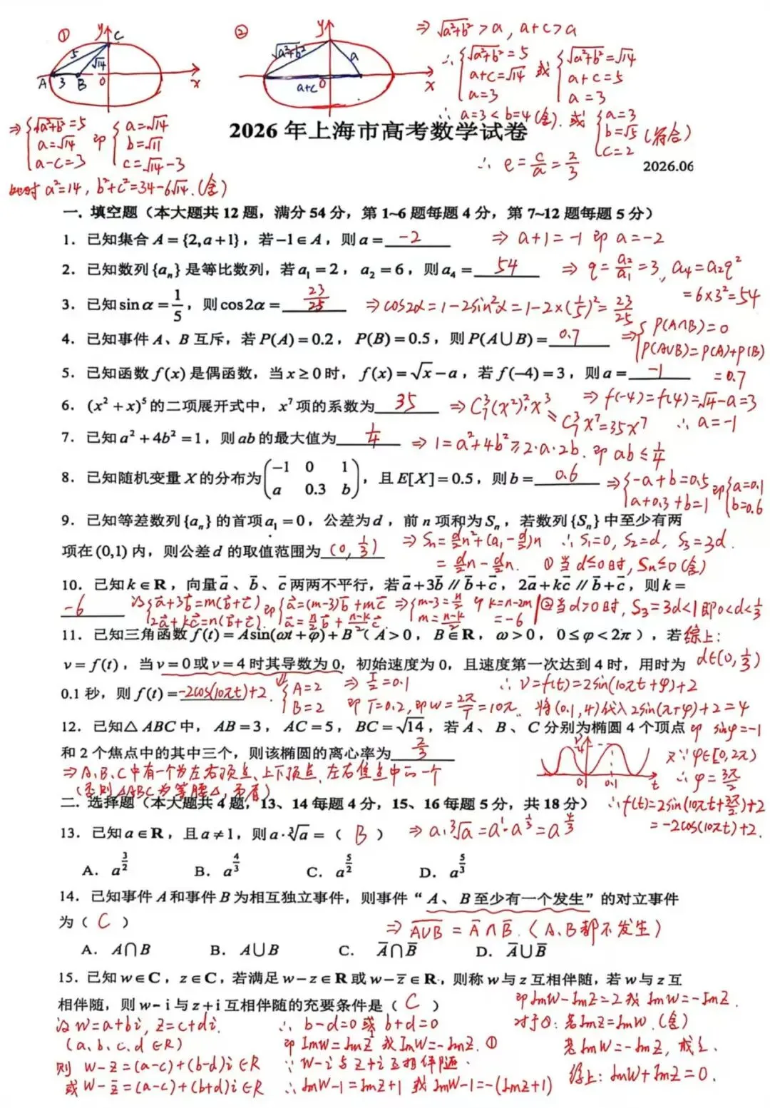 2026年上海市高考数学试卷及解析-第1张图片-四季读书网