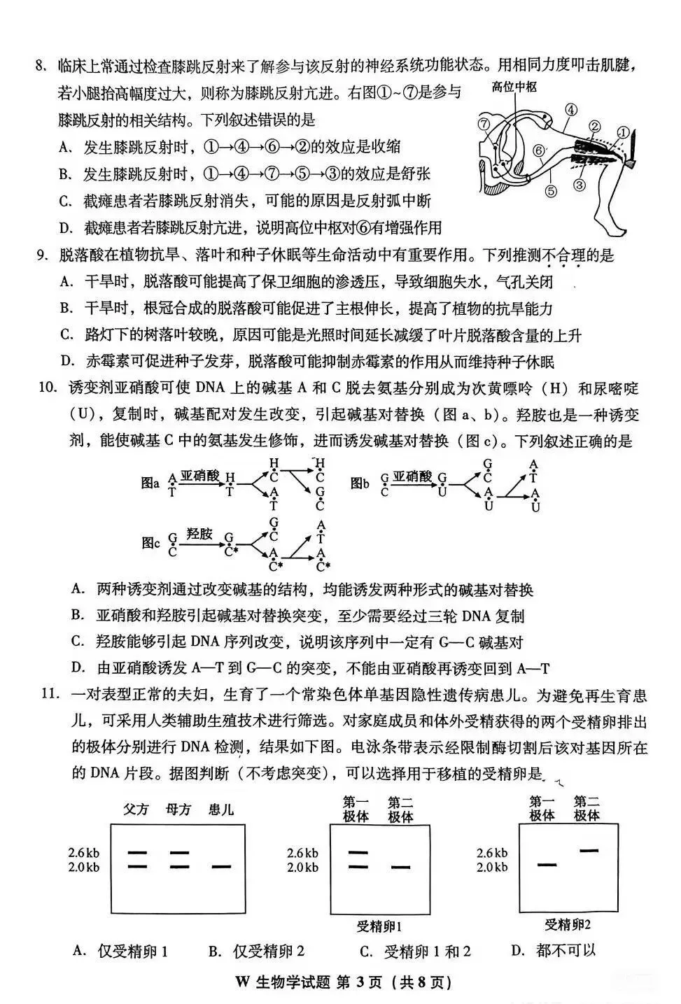 2026安徽省高考生物真题-第3张图片-四季读书网